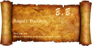 Bagdi Balázs névjegykártya